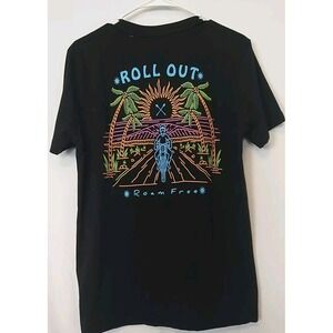 Surf MBX Men's Black Roll Out Roam Free Short Sleeve Graphic T-shirt Small